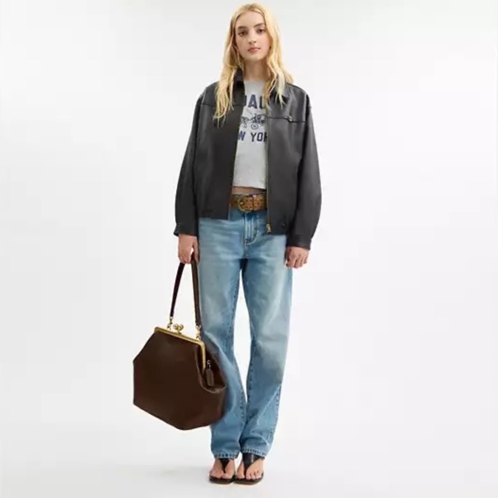 COACH Large Kisslock Frame Bag, Wallet, Bag Chain NEW W/TAGS Dark Brown CBR51 - Picture 12 of 15